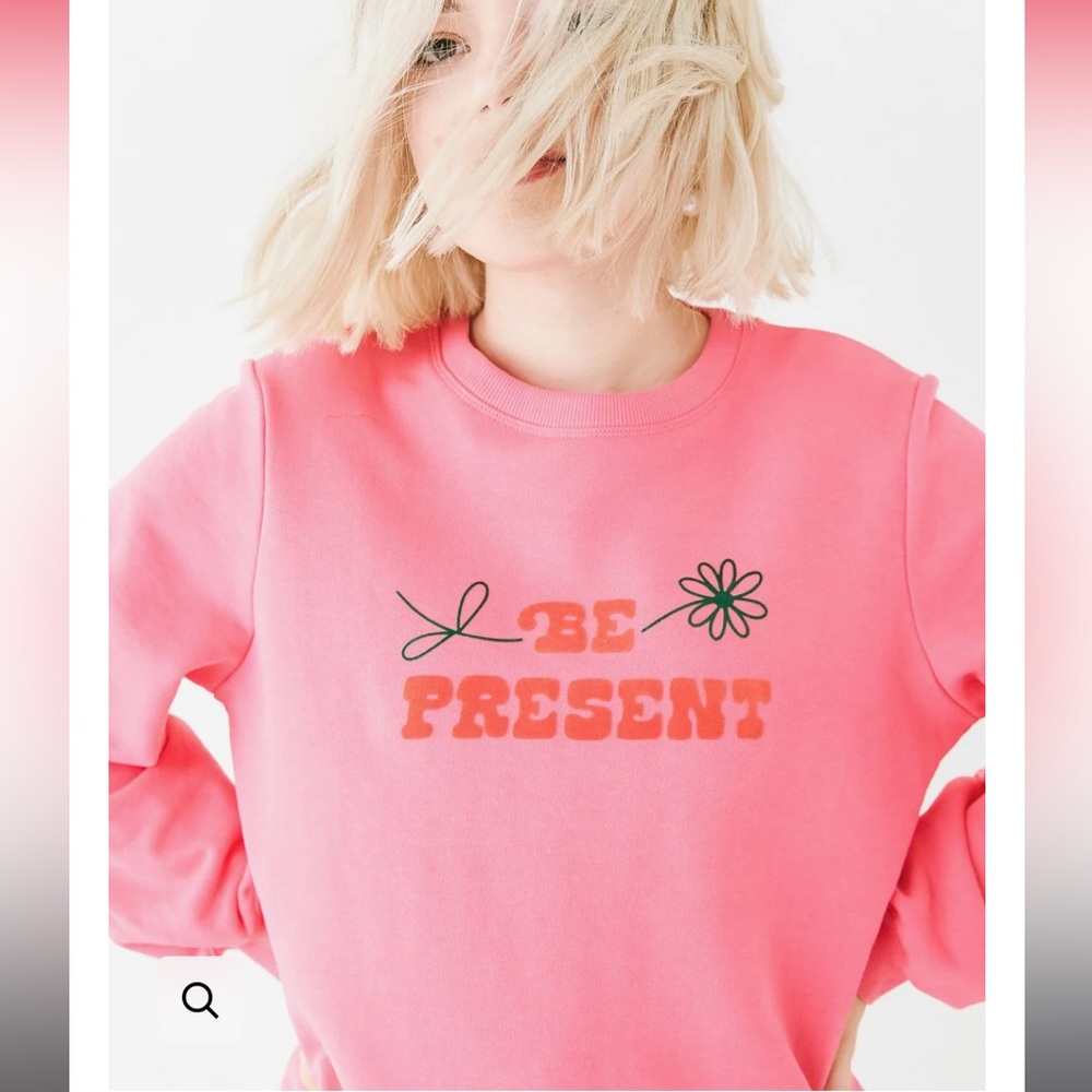 Ban.do BE PRESENT BALLOON SLEEVE SWEATSHIRT, size small. Sold out online